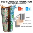 thumbnail image 3 of 16oz Tumblers Rottweiler with Pioneer Flower Stainless Steel Vacuum Insulated Double Wall Travel Tumbler Cups Mug with Lid and Straw,Cleaning Brush for Coffee,Tea, 3 of 4