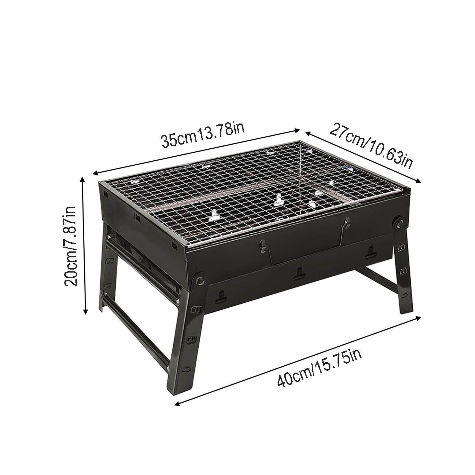 Folding Portable Barbecue Charcoal Grill, Barbecue Desk Tabletop Outdoor Stainless Steel Smoker BBQ for Outdoor Cooking Camping Picnics Beach