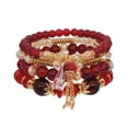 thumbnail image 1 of Bijoux en Liquidation Bracelet Bohème pour Femmes Style Océan Multi Cercle Perle Cristal Rouge, 1 of 7