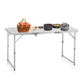 thumbnail image 2 of 4ft Camping Folding Table, Aluminum Portable Picnic Table with Adjustable Height, 3 Fold Lightweight Outdoor Table for Indoor Travel Beach and Party, 2 of 18