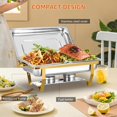 thumbnail image 6 of EVGTTI 6 Pack 8QT Gold Chafing Dish for Buffet, 8QT Roll Edge Designed Chafing Dish Buffet Set, Stainless Steel Food Warmer with 1/2 Size Pan for Parties, Church Events, 6 of 6