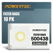 POWERTEC 10PK Fleece Filter Bags for Festool 500438 Fits CT SYS (75059-P2)