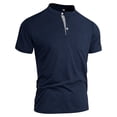 thumbnail image 6 of CBASIHI Henley Shirts for Men with Pocket- Casual Short Sleeve Classic Fashion Lightweight Cotton T-Shirt for Summer Daily Wear Navy Size S-2XL, 6 of 9