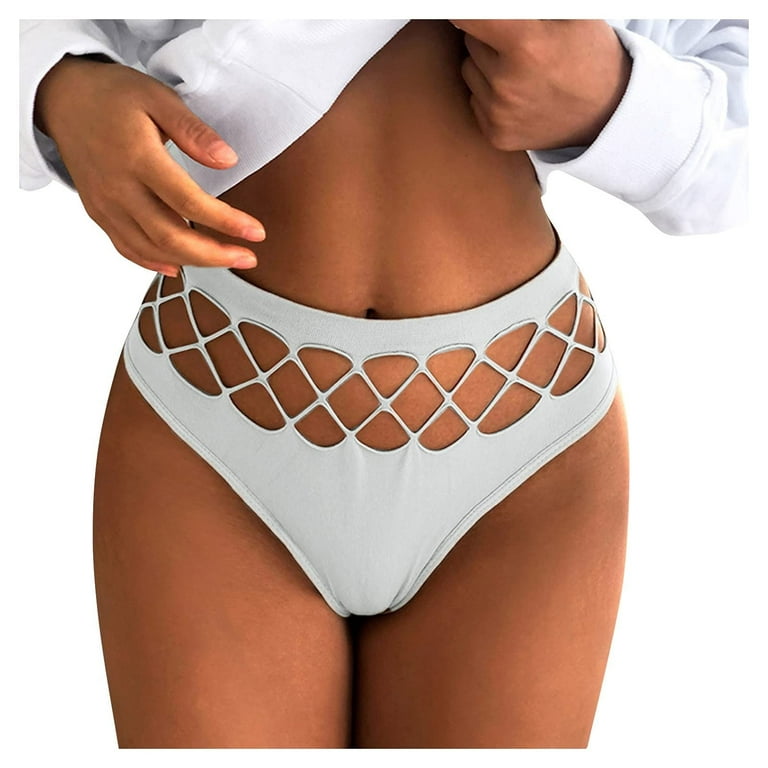 Qcmgmg Underwear Low Waisted Seamless Cotton T-Back Bikini Panties