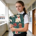 thumbnail image 6 of Haosy Accordion File Organizer Zipper Binder 500 Sheet 6-Tab Expanding File Folder Multi-Pocket 1.2 Inch 3 Ring Dog and Holly Leaves, 6 of 7
