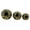 Black/gold, variant on Ceramic Orbs Sculpture Figurine for Home and Bathroom Decor - Ornaments for Office and Room Styling - Display Accent for Living Room, Shelf and Coffee Table - Set of 3, 6", 5", 4", Gold & Metallic