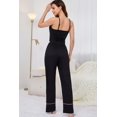 thumbnail image 2 of Contrast Trim Cropped Cami and Pants Loungewear Set, 2 of 5