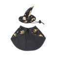 thumbnail image 2 of Gold Print Wizard Hat & Cape Pet Set, Comfortable Seasonal Outfit for Small Medium Large Dogs & Cats for Party Photo Dress-Up, 2 of 5