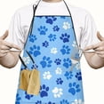 thumbnail image 2 of Blue Dog Paw Footprint Apron-Garden Aprons for Women with Pockets-Cotton Linen Waterproof Kitchen Cooking Gardening Aprons Adjustable for Kitchen,Cooking,BBQ and Salon 33x27 Inch, 2 of 3
