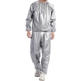 thumbnail image 1 of Advancent Fitness sudor Sauna traje pérdida de peso ejercicio gimnasio PVC pantalones calentador grasa quema chaqueta adelgazamiento culturismo Pescar Plata 3XL, 1 of 6