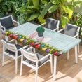 thumbnail image 2 of Easter Table Cloths for 5 Foot Rectangle Tables, Wooden Bunny Colorful Eggs Spring Floral Farmhouse Patio Waterproof Elastic Fitted Tablecloths, Washable Rectangular Table Cover for Camping, 2 of 8
