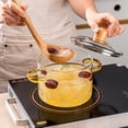 thumbnail image 1 of High Borosilicate Glass Simmer Pot Dust-proof Ergonomic with Handle Design for Use on Open Flames and Gas Stovetops - Yellow, 1 of 5