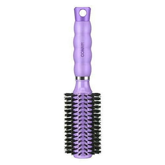 Conair Hair Brush with Boar Bristle, Gel Grips, Medium, Round, Assorted Colors
