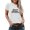 White, variant on Vedolay Womens Tshirts Women's Pleated Puff Sleeve Tops Summer V Neck T Shirts Loose Blouses,Red XXL