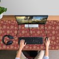 thumbnail image 4 of Long Mouse Pads for Desk,Red Christmas Snowflake Pattern Desk Mats on Top Of Desks, Desk Mouse Pad Extra Large with 3mm Non-Slip Base and Stitched Edge for Gaming,Office,Work,Home 47.3x23.6in, 4 of 5