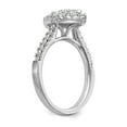 thumbnail image 6 of Solid 14k White Gold Diamond Side-Stones with Marquise Halo CZ Cubic Zirconia Center Stone Engagement Ring Size 8.5, 6 of 8