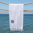 thumbnail image 3 of Linum Home Textiles Cancer Turkish Cotton Summer Fun Horoscope Pestemal Beach Towel, 69" x 39", White, 3 of 3