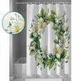 thumbnail image 3 of 60x72 Inch Shower Curtains for Bathroom Green Floral Wreath Fabric Bath Curtain Decor Spring Farmhouse Blooms Waterproof Restroom Curtains Shower Set Accessories with 12 Hooks 60 Inch, 3 of 6