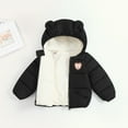thumbnail image 2 of Otqutp Toddler Sherpa Fleece Lined Down Coats Kids Cute Bear Ear Puffer Jackets Boys Girls Winter Thick Warm Hooded Outerwear, 2 of 6