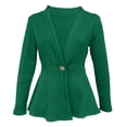 thumbnail image 5 of Gytharion Women's Solid Color Cardigans Waist Cinched Peplum Hem Open Front Coats Long Sleeve Single Button Casual Outwear Coats, 5 of 5