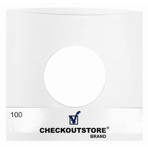(2000) CheckOutStore Paper Record Inner Sleeves With Hole for 7" Vinyl 45 RPM Records (Standard)