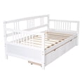 thumbnail image 5 of Twin Size Wooded Daybed With 2 Drawers And 3 Side Guardrail Wooden Slats Support Bed Frame For Living Room Bedroom, 5 of 9