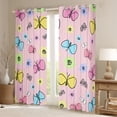 thumbnail image 2 of Erosebridal Floral Butterfly Curtains for Living Room,Kawaii Cute 30%-50% Blackout Curtains Set of 2 (38x45),Curtains Pack of 2 (38x45),Teenager Bedroom Decor, 2 of 6