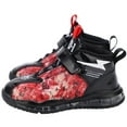 thumbnail image 3 of Zapatillas deportivas de moda para niños, transpirables, antideslizantes, con estampado, para correr (negro y rojo, 28), 3 of 14