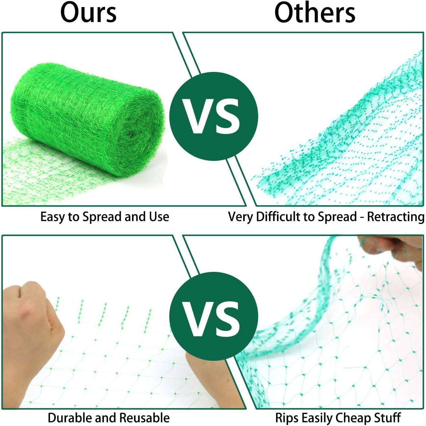 Garden Netting 7 x 100 FT Bird Netting for Protection Green Deer Plants Fruit Trees Vegetables from Birds Squirrels Other Animals