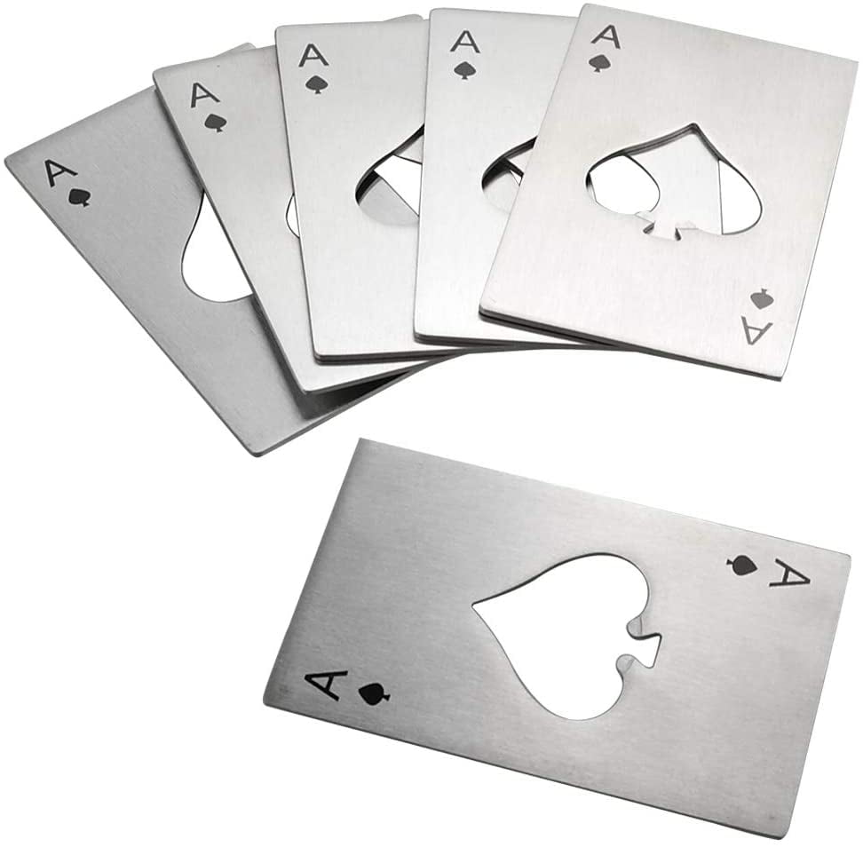 Durable Playing Card Ace of Spades Bar Beer Lid Bottle Opener Tool Silver 