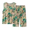 thumbnail image 2 of Puntoco Conjunto de dos piezas de verano para mujer, sin mangas, cuello redondo, tops estampados, pantalones divididos Puntoco Puntoco-5006, 2 of 5