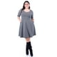 thumbnail image 1 of Vestido línea A con bolsillos Roman Fashion Tallas Extras 0053 Negro/Blanco negro 40, 1 of 4