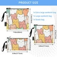 thumbnail image 3 of Haosy 3 Pack Reusable Ziploc Bags BPA Free Healthy Food Storage Bag Leakproof Sandwich Snack Freezer Bags Cute Pastel Cats, 3 of 7
