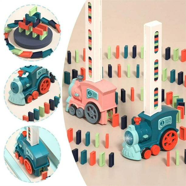 63Pcs Automatic Dominoes Train Set Kids Domino Blocks Stacking Toy Creative Birthday Gift For Kids Ages 3 12 Green Walmart Business Supplies