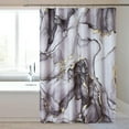 thumbnail image 2 of Black Gold Marble Shower Curtain Set, Abstract Marbled Shower Curtains for Bathroom Décor with 12 Metal Hooks, Luxury Modern Waterproof Bath Accessories, 72 x 72, 2 of 6