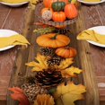 thumbnail image 3 of 1pc Autumn Harvest Table Runner - Thanksgiving Table Decor with Pumpkin, Maple Leaf, Pine Cone - Rustic Farmhouse Dining Decorations 13x72 inch, 3 of 5