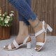 thumbnail image 2 of WILLBEST Sandalias De Tacón Alto Para Mujer, Sandalias De Verano De Talla Grande Con Hebilla Plana Y Tacón Grueso Para Mujer, 2 of 9