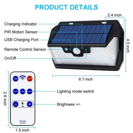 Solar Motion Sensor Light 3 Lightning Modes Powered Solar Motion Sensor Light 3 Lightning