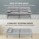 thumbnail image 3 of Convertible Futon Sofa Bed, 68" Fabric Futon Sofa with Adjustable Backrest for Living Room Furniture (Grey) My Lux Decor Round, 3 of 6