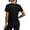 Black, variant on Women's Short Sleeve Workout Shirts Athletic Tops Sun Protection Breathable T-Shirts Quick Dry Gym Running Tennis Light Blue M