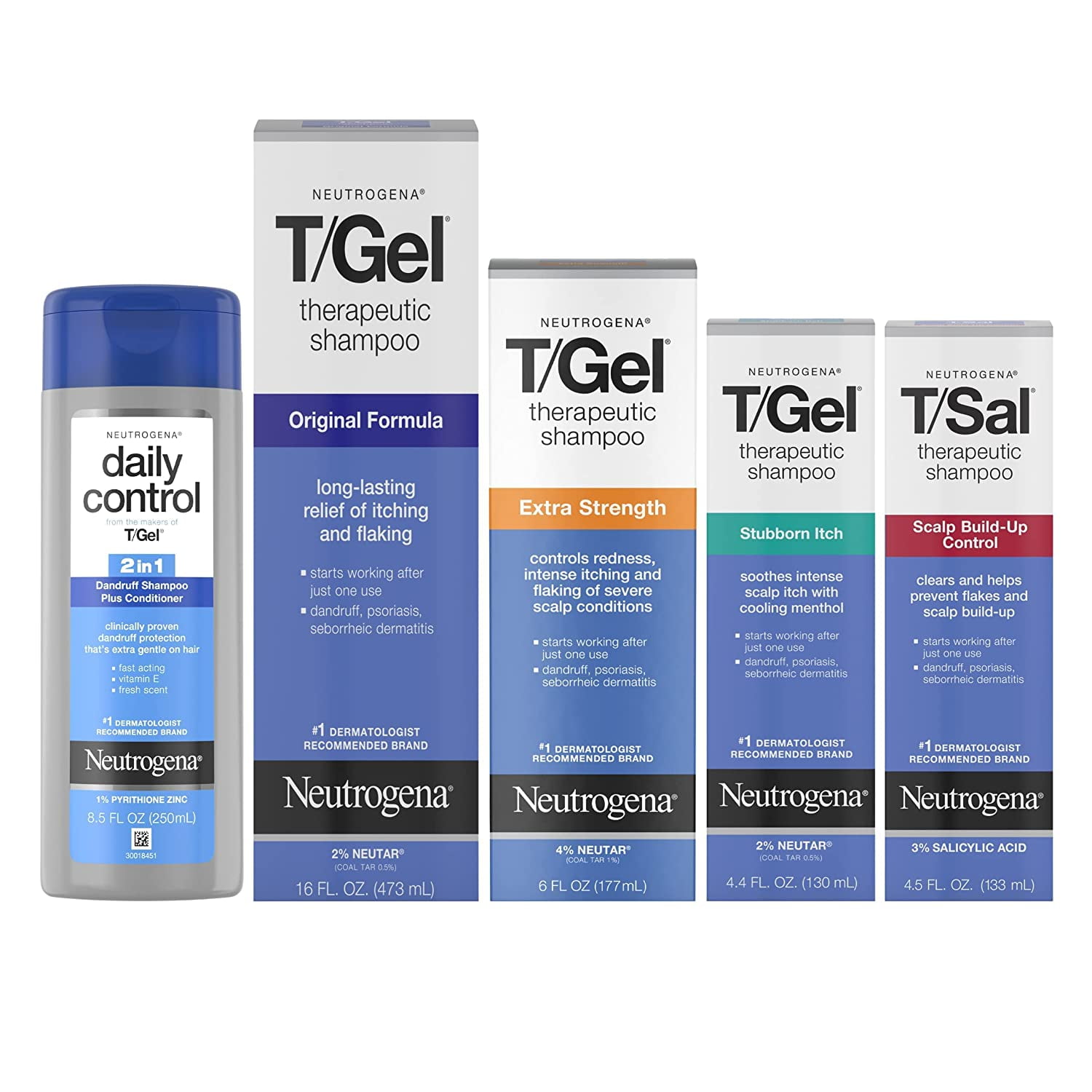 Neutrogena T/Sal Therapeutic Shampoo for Scalp Build-Up Control with Salicylic Acid, Scalp Treatment for Dandruff, Scalp Psoriasis & Seborrheic Dermatitis Relief, 4.5 fl. oz (Pack of 2)