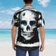 thumbnail image 4 of Balery Watercolor Skull Camisas hawaianas de manga corta para hombre, camisas playeras de corte holgado, camisas de vacaciones con botones,X-Large, 4 of 7