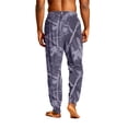thumbnail image 7 of Men's Camo Pajama Pants Adjustable Drawstring Elastic Waist Lounge Pants Jogger Ankle Loose Fit Comfort Sleep Pants with Pockets ,L,Purple, 7 of 7