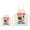 thumbnail image 1 of Awdenio Tablier Sans Manches en Coton Lin Imprimé Chien Carlin pour Cuisine, 1 of 1