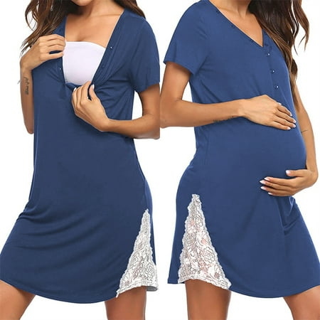 

Labor and Delivery Gown Nursing Nightgown Maternity Nightgowns for Hospital Short Breastfeeding Nightgown