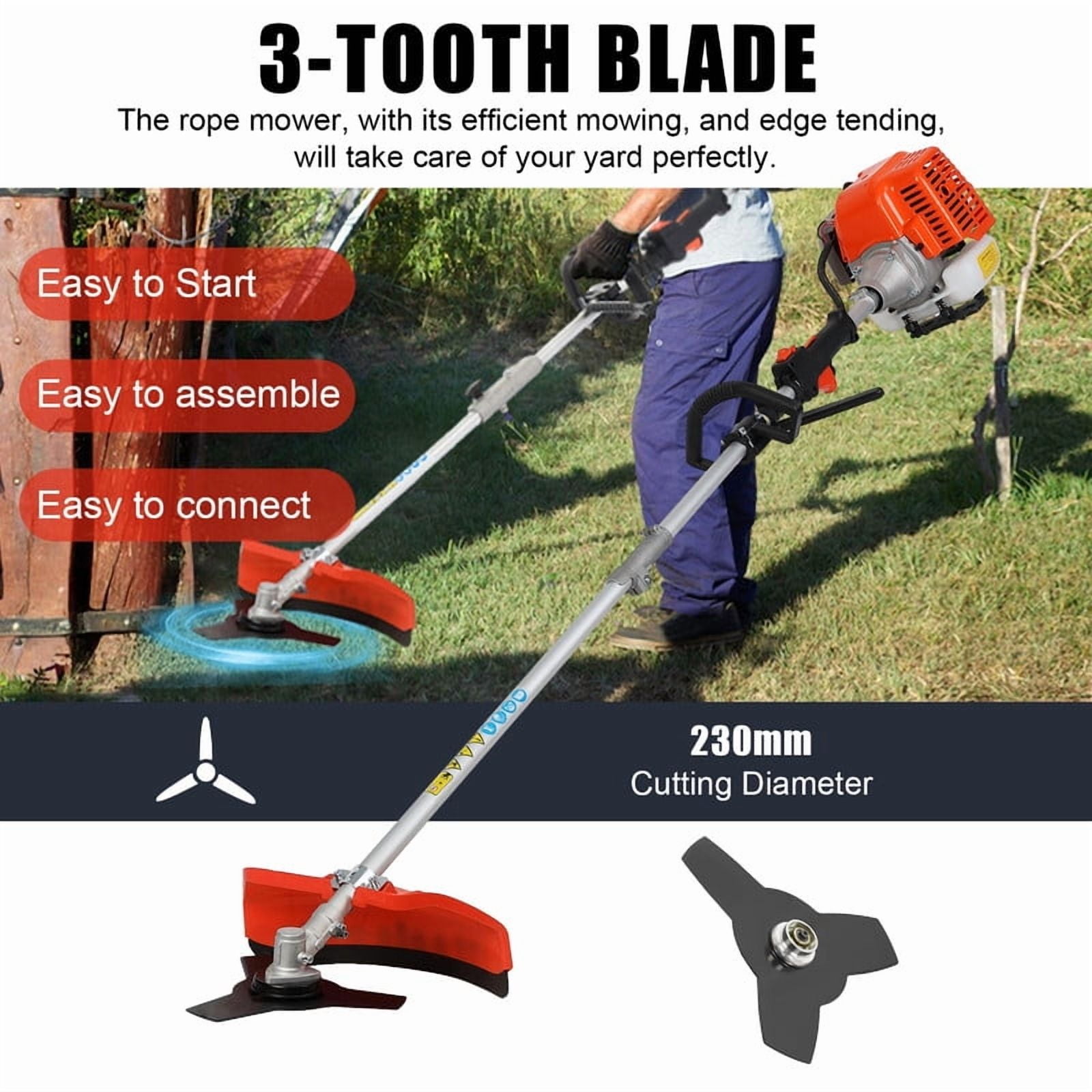 YNCE Powerful Gas String Trimmer,Hedge Trimmer,Full Functioning Guard Accessories String Trimmers Lawn Mower 52CC Petrol Hedge Trimmer Chainsaw Brush Cutter