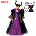 thumbnail image 3 of Disfraz de maléfica de Disney para niñas, vestido de Halloween, elegante bautizo, Glam Gownprom, Cosplay para niños, ropa de bruja de Reina demonio, 3 of 5