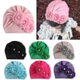 thumbnail image 4 of Stibadium Baby Turban Hats Newborn Bows Headwraps for Baby Girls Soft Cotton Knot Cap for Toddler, 4 of 6