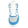 thumbnail image 4 of La Sheelah Flat Women High Top Fashion Sneakers Chelsea Shoes Lace Up Rhinestone Bling Sparkly Studs RICH-42 Blue / White 7, 4 of 5