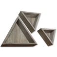 thumbnail image 2 of Ekena Millwork Set of 3, Triangle, Closed Back, Vintage Farmhouse Shadow Box Shelves, Barnwood Decor Collection, Reclaimed Grey, 2 of 15